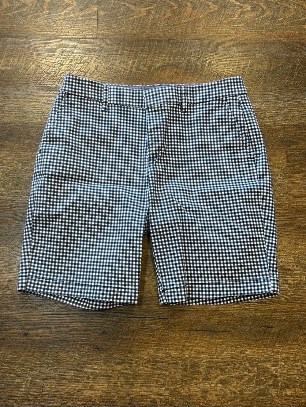 Tommy Hilfiger Blue & White Gingham Bermuda Shorts - Classic Fit